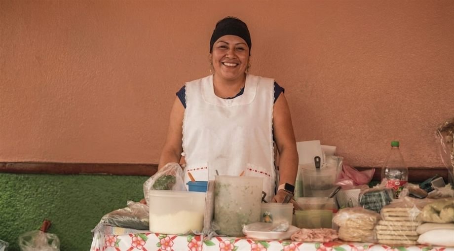 Neighborhood market stall owner